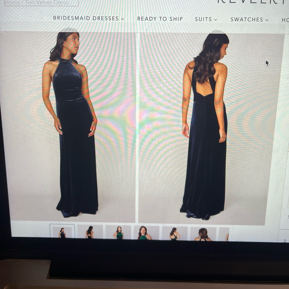 Revelry Navy Blue Velvet Dress